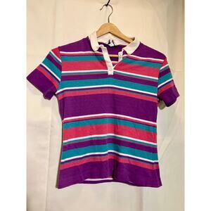 VTG M.J. Striped Polo Shirt Woman’s Size Medium.